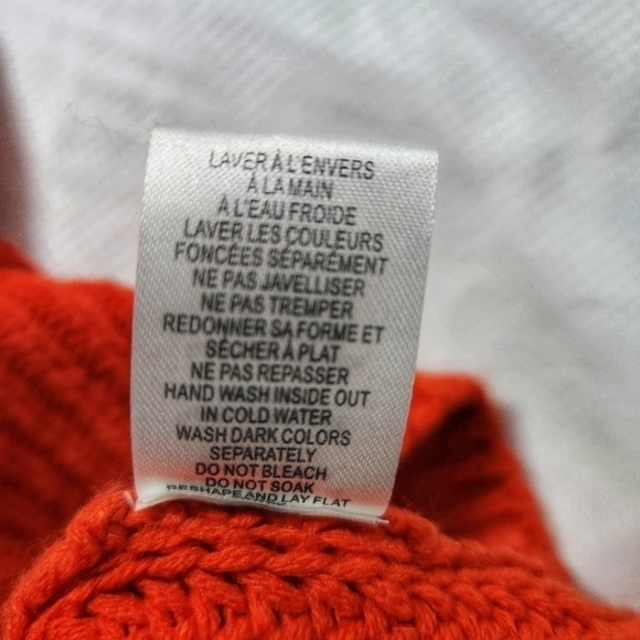 TWIK By Simons Orange Knitted V-Neck Sweater - Picture 9 of 9